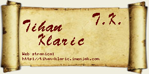 Tihan Klarić vizit kartica